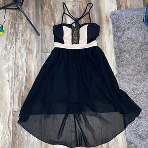 High-low dress with padding